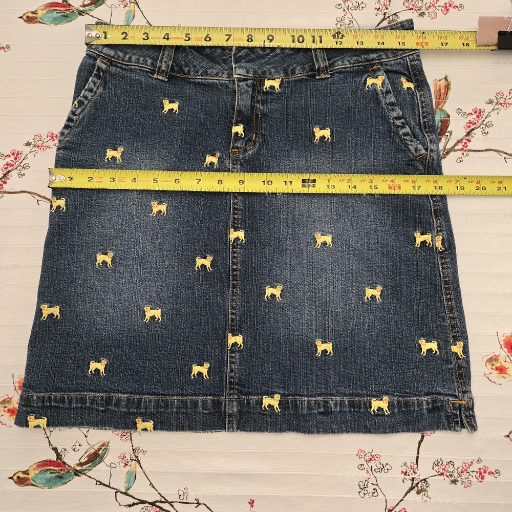 Embroidered denim skirt size 6, Lilly Pulitzer White Label, Dogs! - Picture 8 of 11